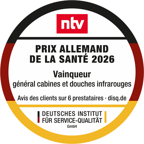 ntv Prix allemand de la santé 2026 - Vainqueur général cabines et douches infrarouges