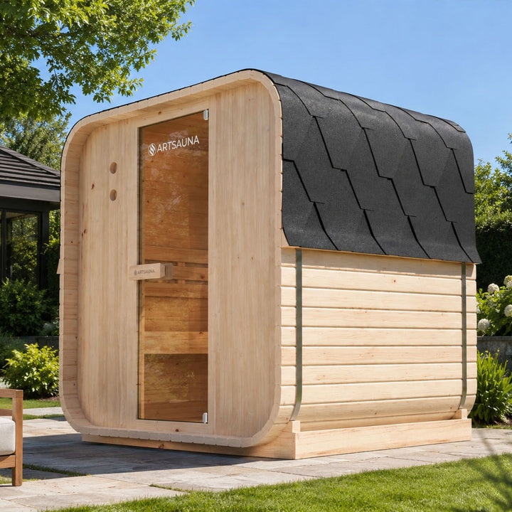 Sauna Nolvik L en forme de tonneau carré