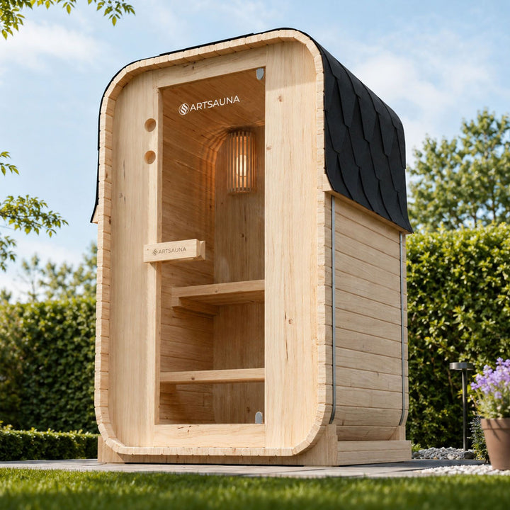 Sauna Nolvik S en forme de tonneau carré