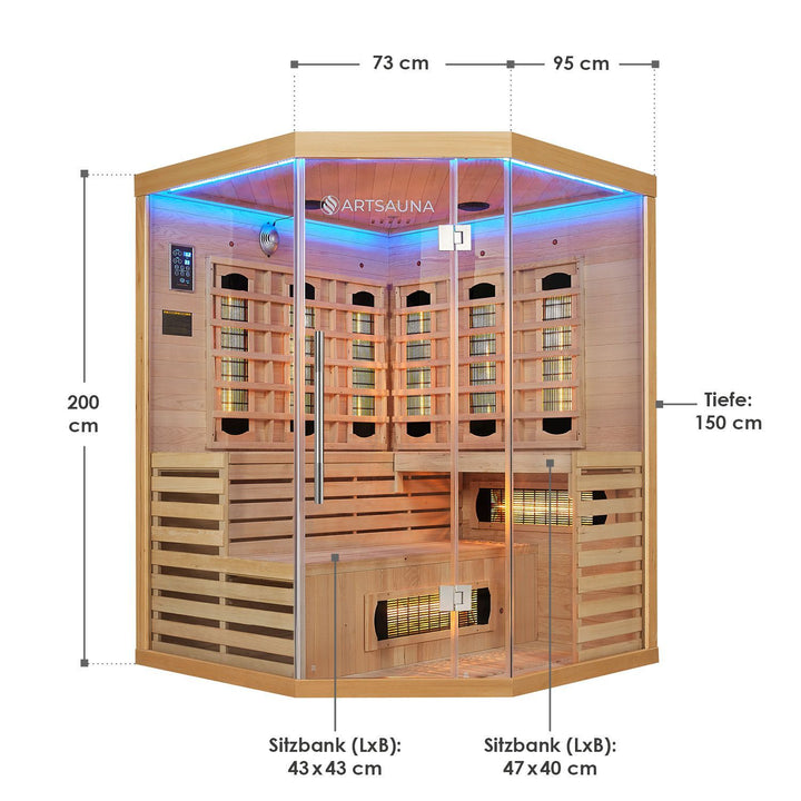 Cabine de sauna infrarouge Kiruna 150 