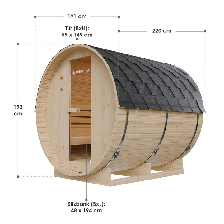Sauna tonneau extérieur Spitzbergen 220 