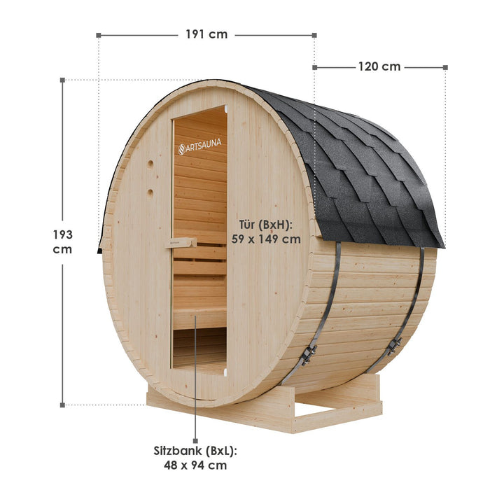 Sauna tonneau extérieur Spitzbergen 120 