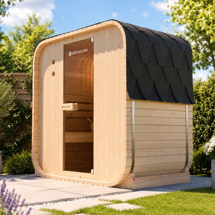 Sauna Nolvik M en forme de tonneau carré