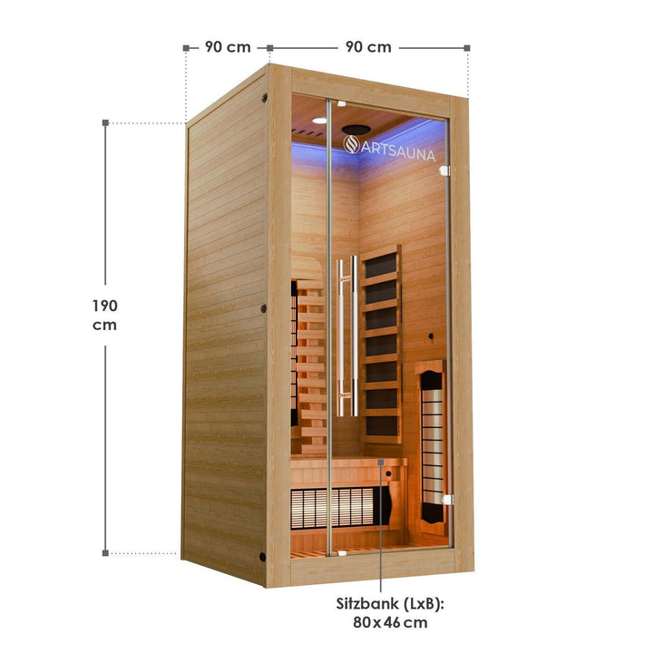 Cabine de sauna infrarouge Kiruna 90 Premium 