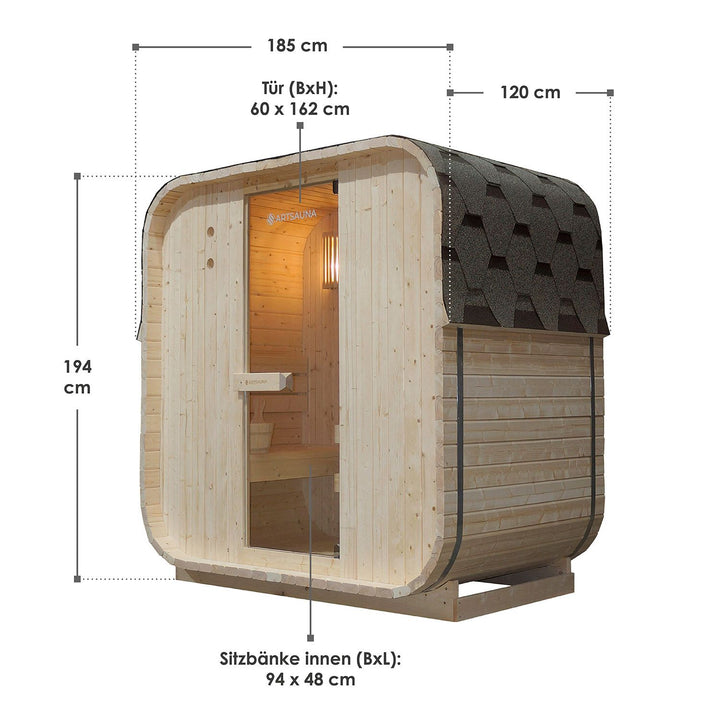 Sauna Nolvik M en forme de tonneau carré