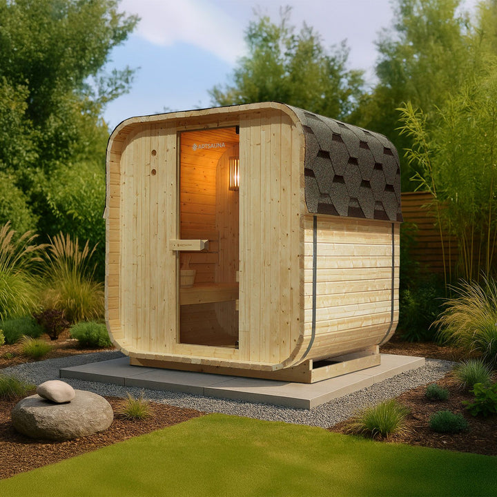 Sauna Nolvik M en forme de tonneau carré