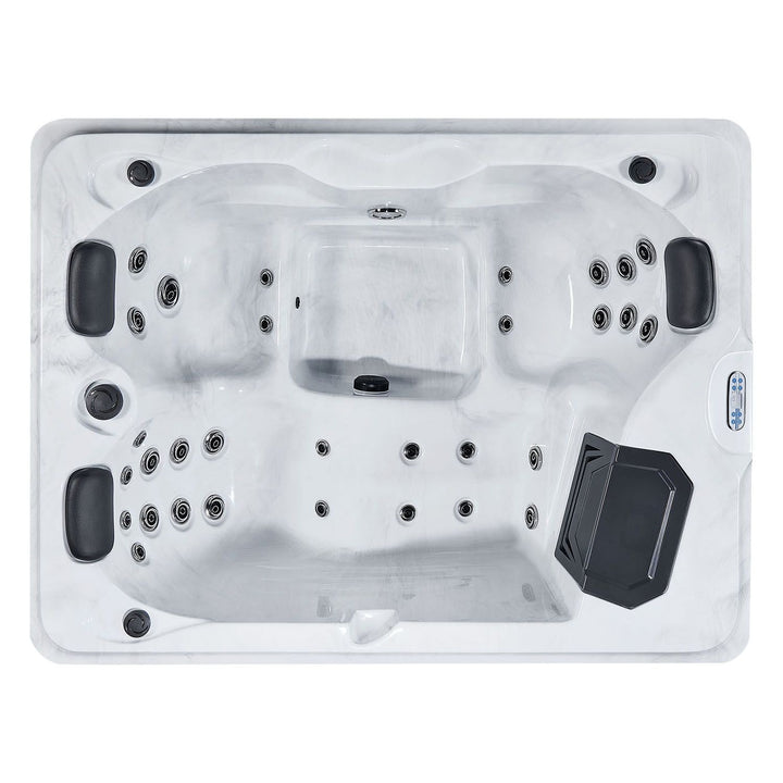 Oasis de bain à remous extérieur avec marches 