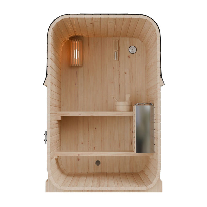 Sauna Nolvik S en forme de tonneau carré