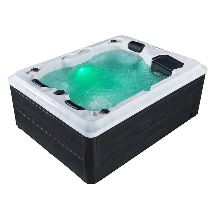 Oasis de bain à remous extérieur avec marches 