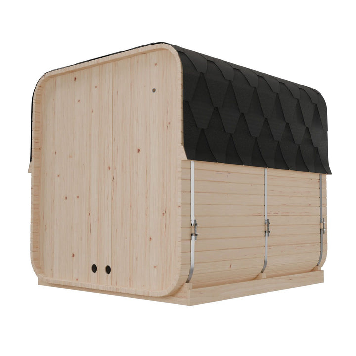 Sauna Nolvik XXL en forme de tonneau carré