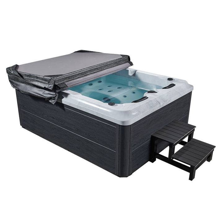 Oasis de bain à remous extérieur avec marches 