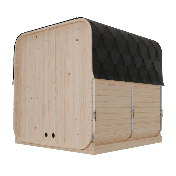 Sauna Nolvik XL en forme de tonneau carré