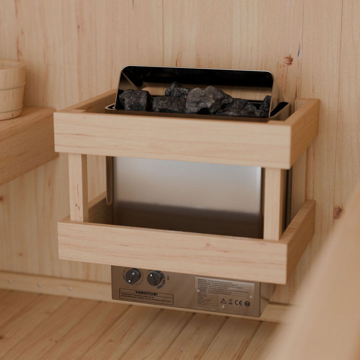 Sauna Nolvik XL en forme de tonneau carré