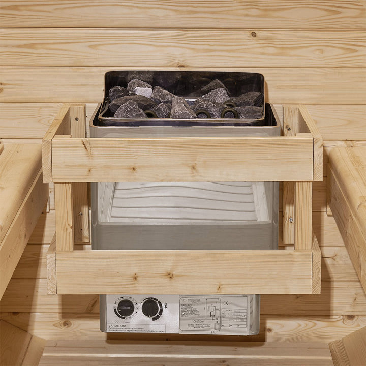Sauna tonneau extérieur Spitzbergen 220 avec deux bancs 