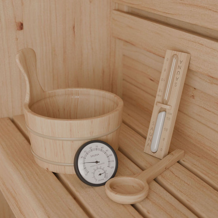 Sauna Nolvik XXL en forme de tonneau carré