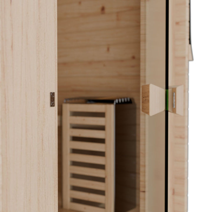 Sauna Nolvik S en forme de tonneau carré