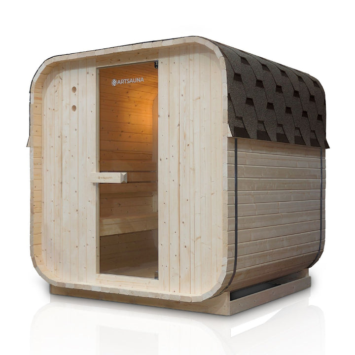 Sauna Nolvik L en forme de tonneau carré