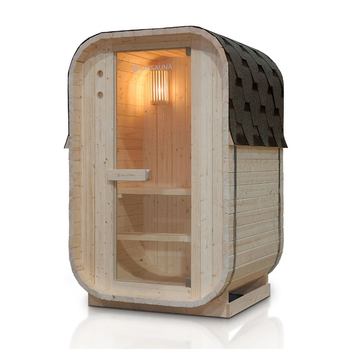 Sauna Nolvik S en forme de tonneau carré