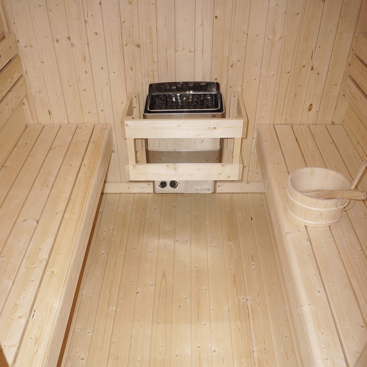 Sauna Nolvik XL en forme de tonneau carré