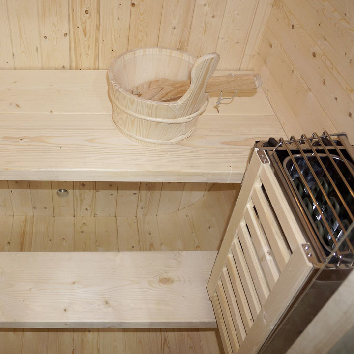 Sauna Nolvik S en forme de tonneau carré