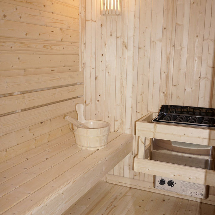 Sauna Nolvik XXL en forme de tonneau carré