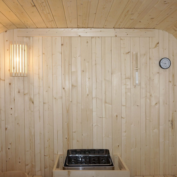 Sauna Nolvik XXL en forme de tonneau carré