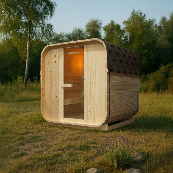 Sauna Nolvik L en forme de tonneau carré