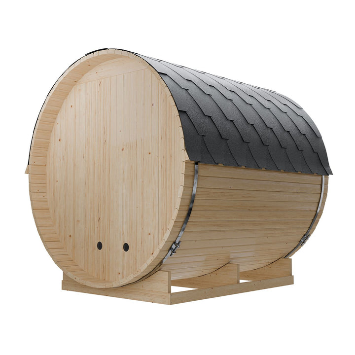 Sauna tonneau extérieur Spitzbergen 220 avec deux bancs 