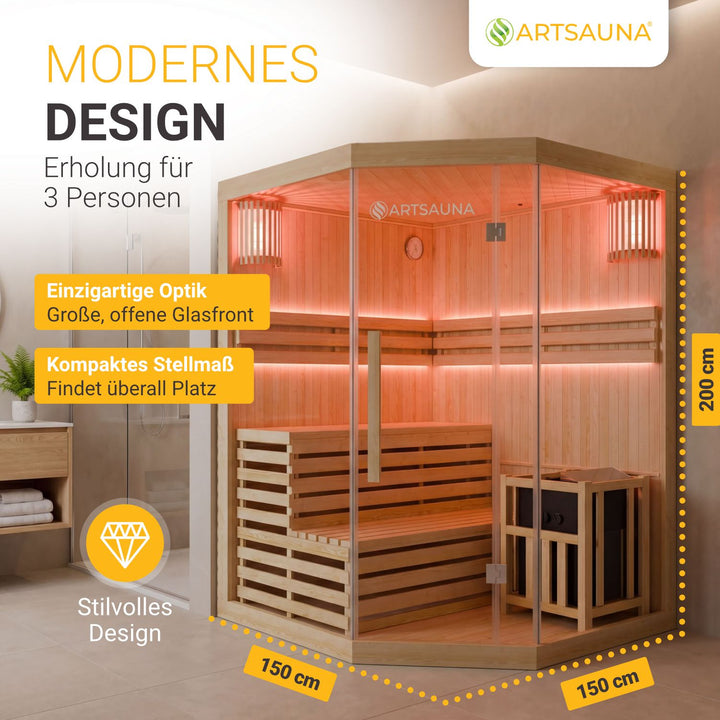 Cabine de sauna premium Espoo150 