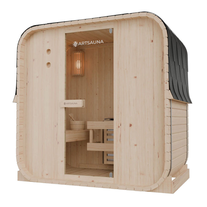Sauna Nolvik M en forme de tonneau carré