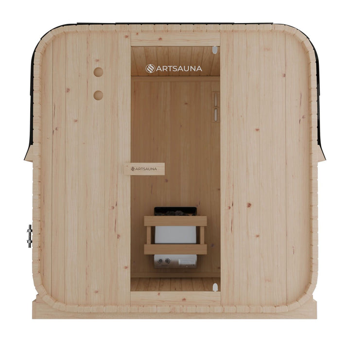 Sauna Nolvik XL en forme de tonneau carré