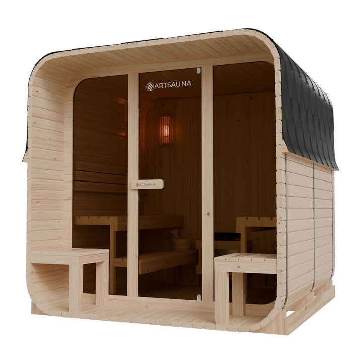 Sauna tonneau cubique Fjora XL