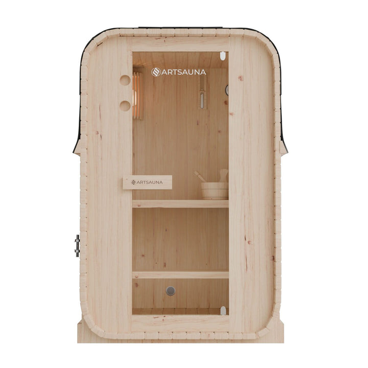 Sauna Nolvik S en forme de tonneau carré